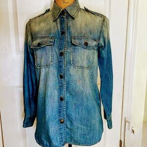 Current Elliott military style denim shirt